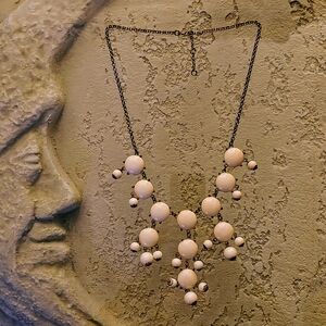 Elegant Cream Color Bubble Beaded Necklace